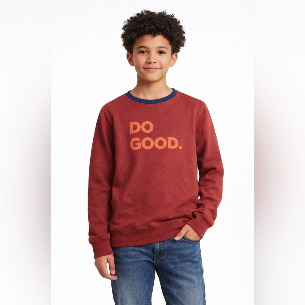 Cotopaxi “Do Good” Crewneck Sweatshirt Kids Sz L Burgundy